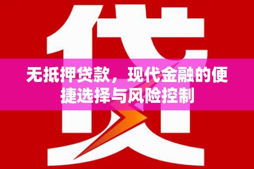 吴川无抵押贷款，现代金融的便捷选择与风险控制