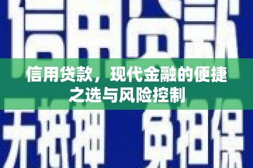 吴川信用贷款，现代金融的便捷之选与风险控制