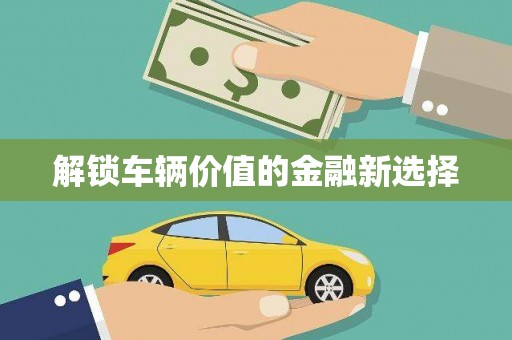 吴川解锁车辆价值的金融新选择