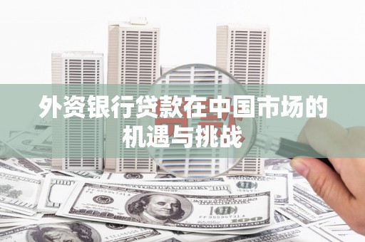 吴川外资银行贷款在中国市场的机遇与挑战