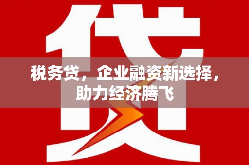 吴川税务贷，企业融资新选择，助力经济腾飞