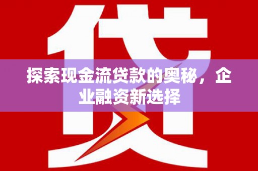 吴川探索现金流贷款的奥秘，企业融资新选择