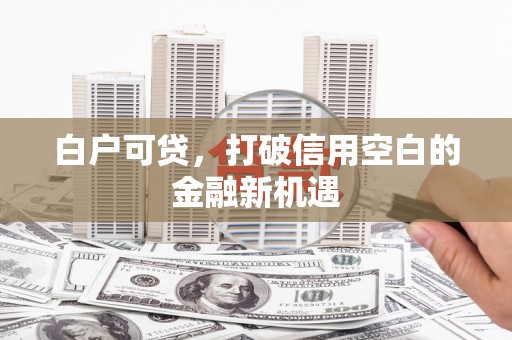吴川白户可贷，打破信用空白的金融新机遇