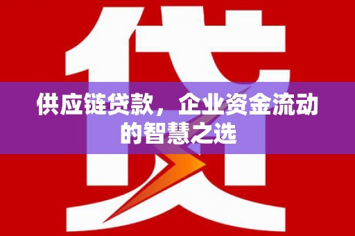 吴川供应链贷款，企业资金流动的智慧之选