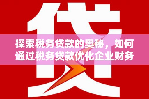 吴川探索税务贷款的奥秘，如何通过税务贷款优化企业财务