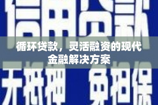 吴川循环贷款，灵活融资的现代金融解决方案