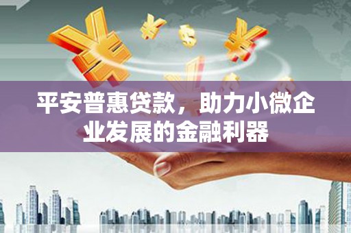 吴川平安普惠贷款，助力小微企业发展的金融利器