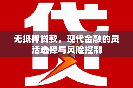 吴川无抵押贷款，现代金融的灵活选择与风险控制