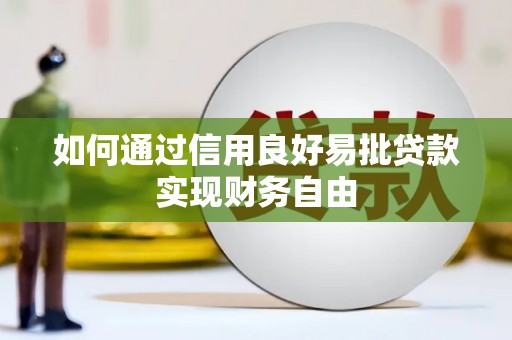 吴川如何通过信用良好易批贷款实现财务自由