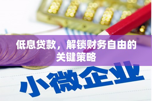吴川低息贷款，解锁财务自由的关键策略