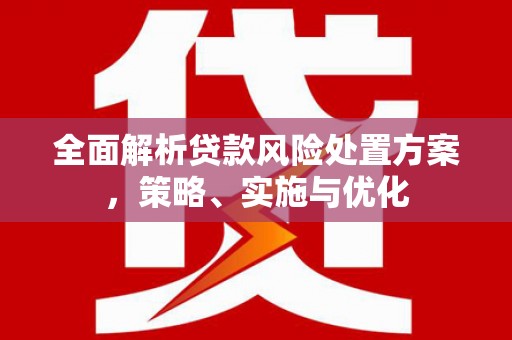 吴川全面解析贷款风险处置方案，策略、实施与优化