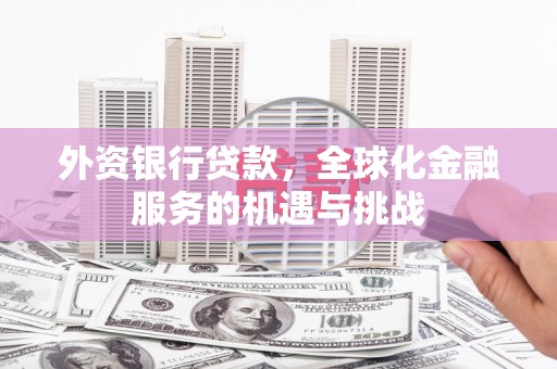 吴川外资银行贷款，全球化金融服务的机遇与挑战