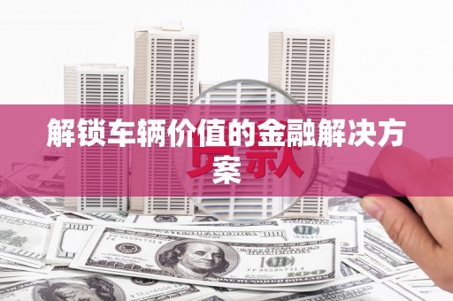 吴川解锁车辆价值的金融解决方案