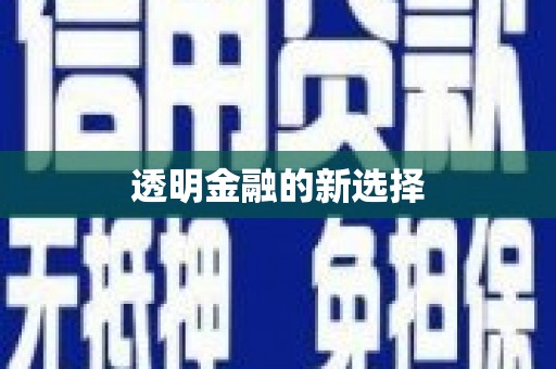 吴川透明金融的新选择